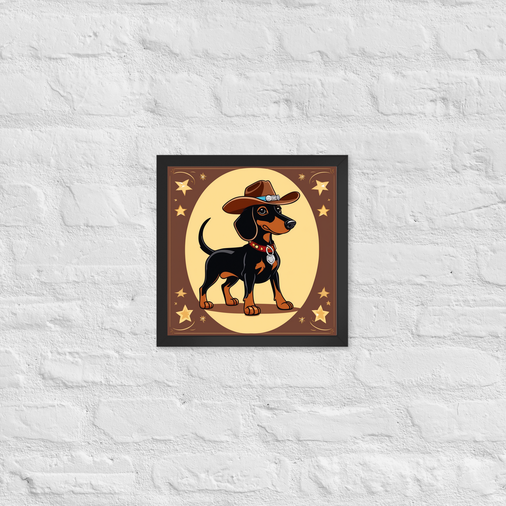 PugMug Custom Black Dachshund Framed Print