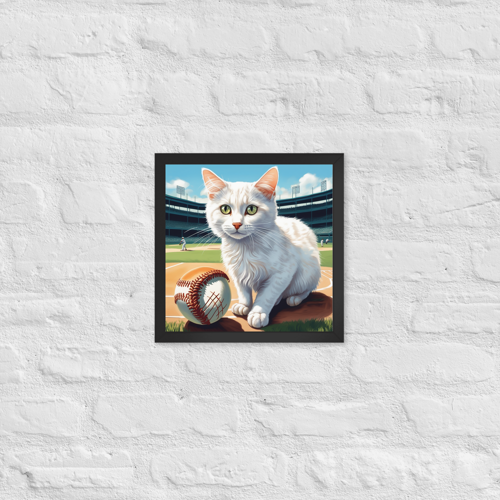 PugMug Custom White Companion Cat Framed Print