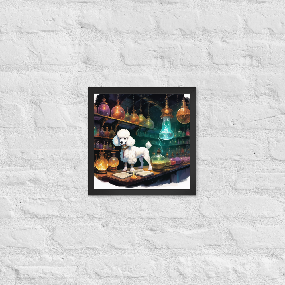 PugMug Custom White Poodle Framed Print