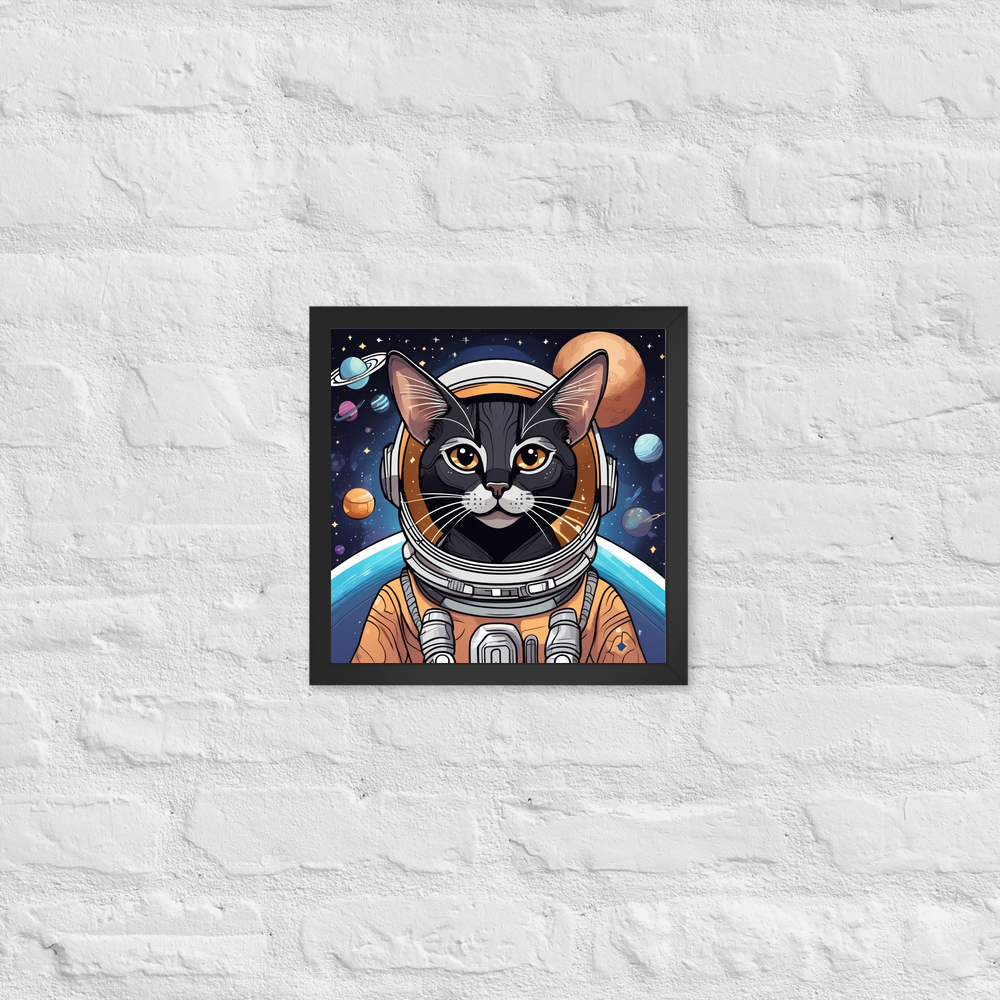 PugMug Custom Black Abyssinian Cat Framed Print