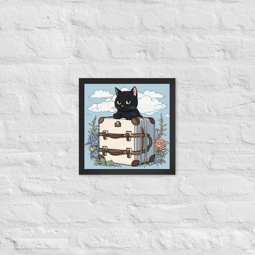 PugMug Custom Black Companion Cat Framed Print