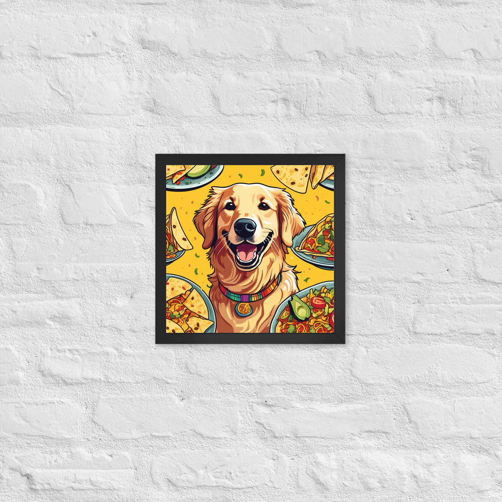 PugMug Custom Golden Retriever Framed Print