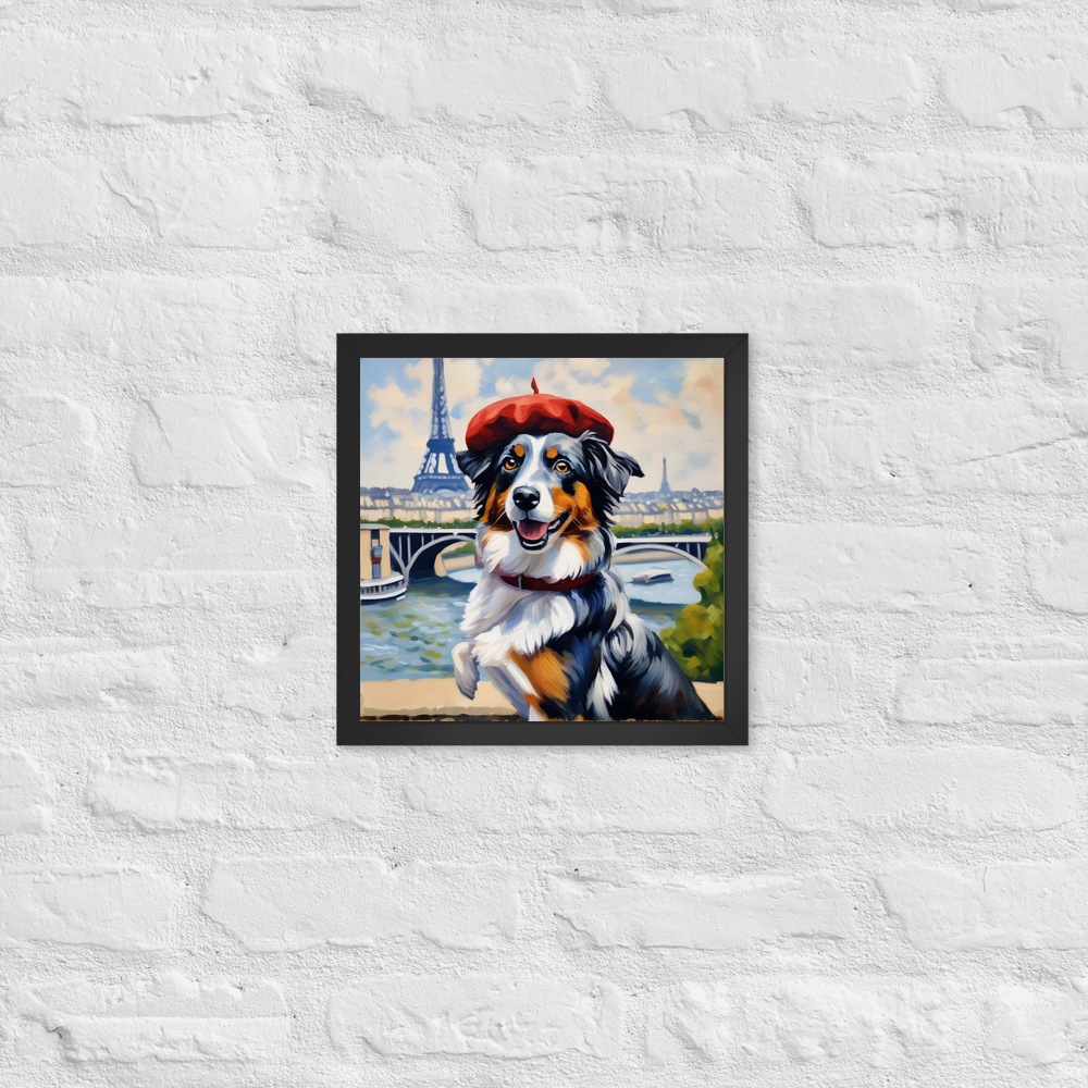 PugMug Custom Australian Shepherd Dog Framed Print