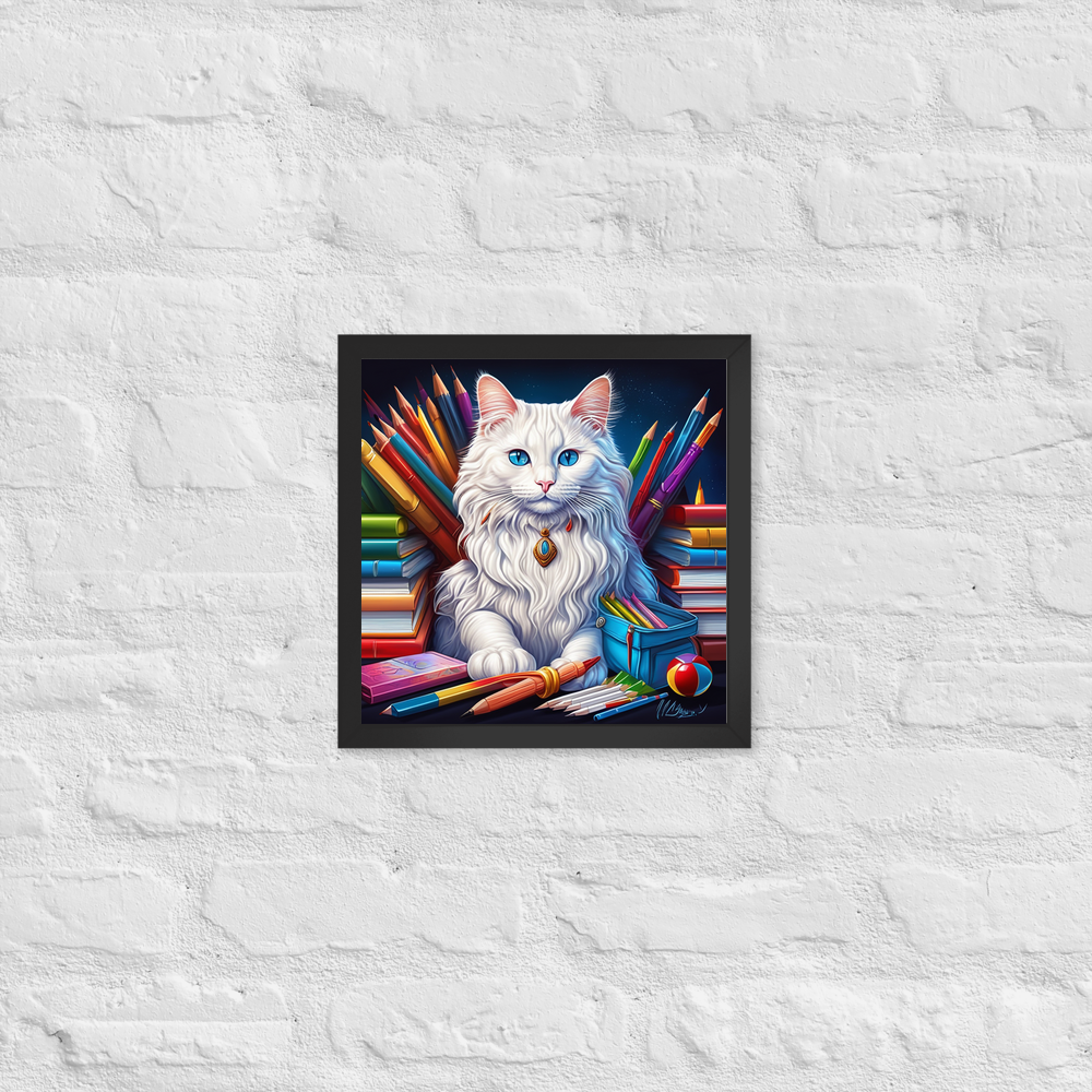 PugMug Custom White Ragdoll Cat Framed Print