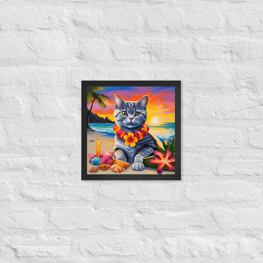 PugMug Custom Tabby British Shorthair Cat Framed Print