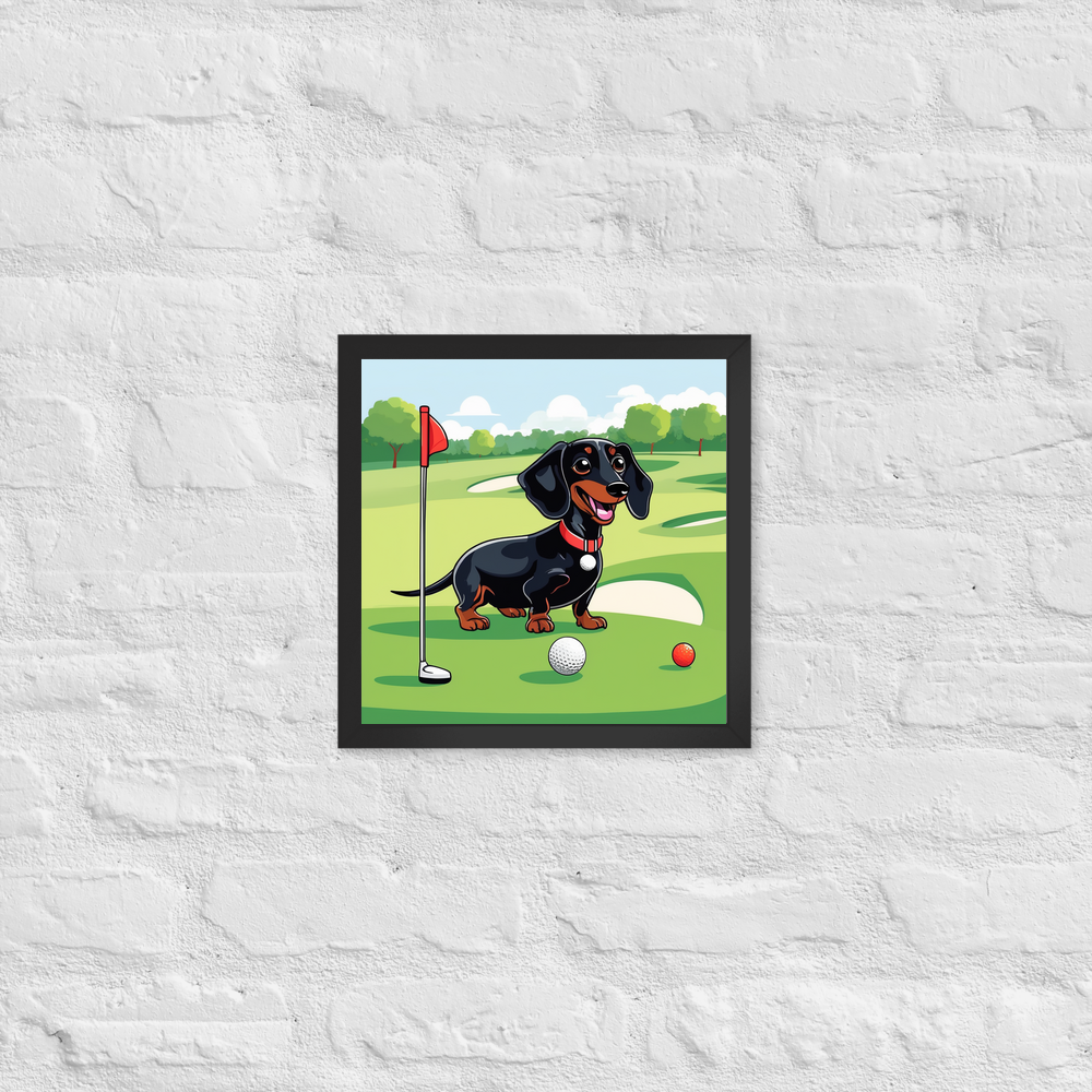 PugMug Custom Black Dachshund Framed Print