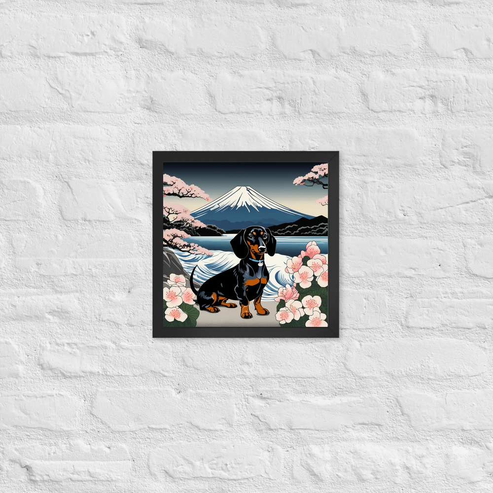 PugMug Custom Black Dachshund Framed Print