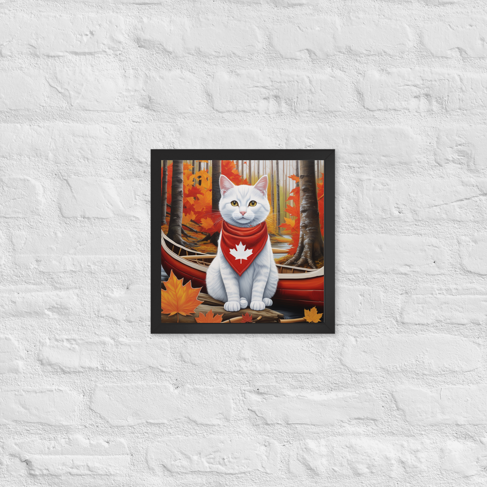 PugMug Custom White Companion Cat Framed Print