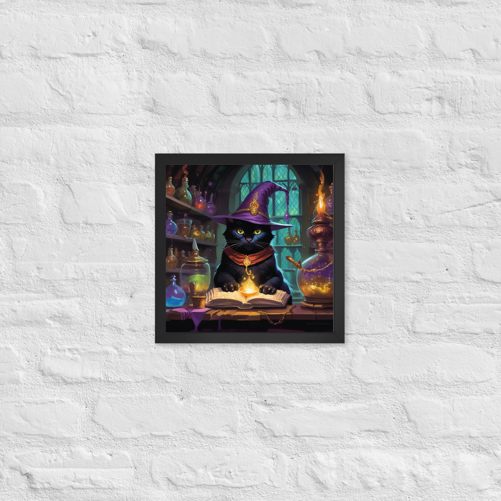 PugMug Custom Black Exotic Cat Framed Print