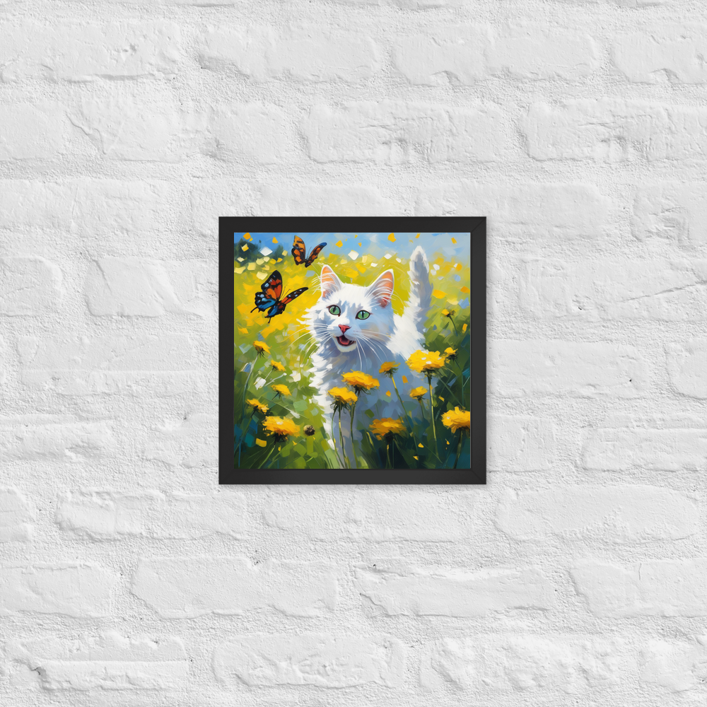 PugMug Custom White Companion Cat Framed Print