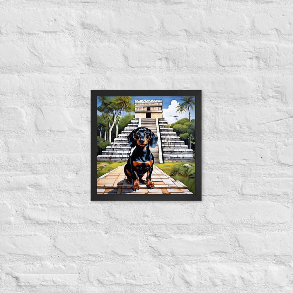 PugMug Custom Black Dachshund Framed Print