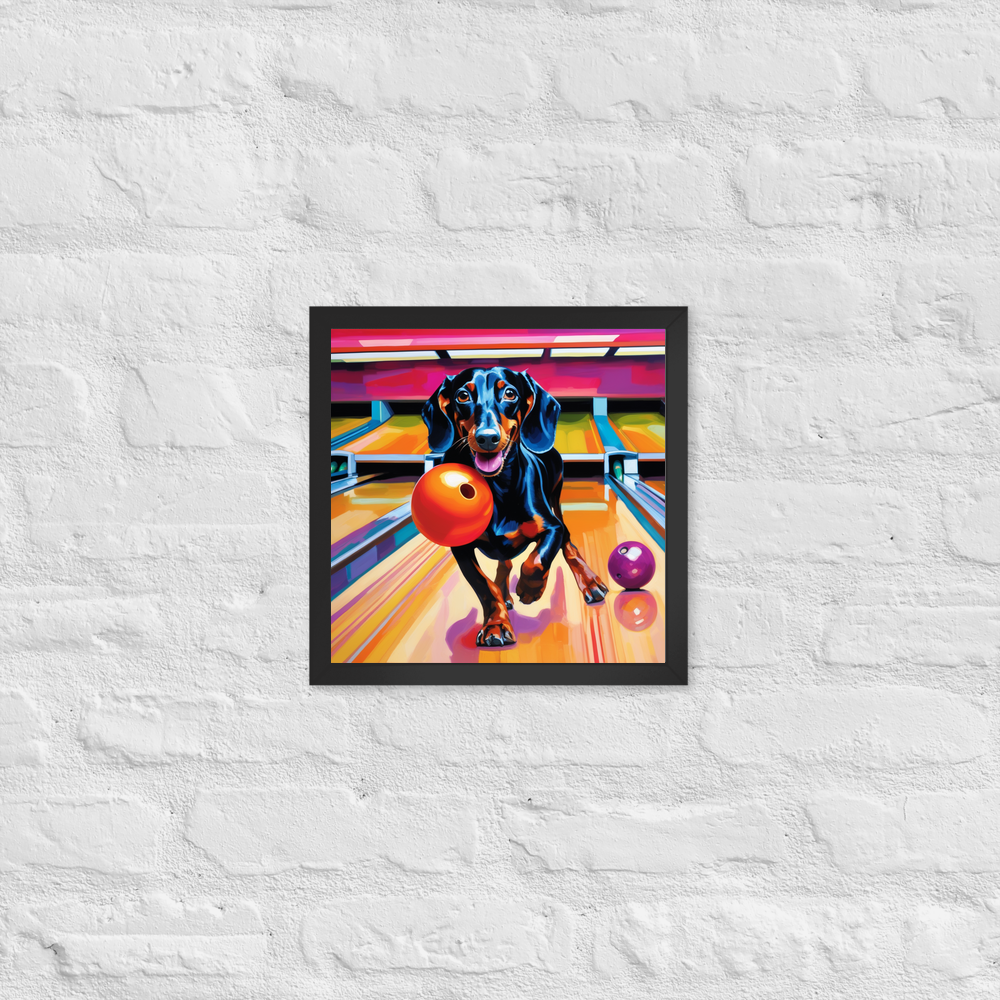 PugMug Custom Black Dachshund Framed Print