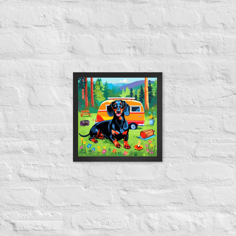 PugMug Custom Black Dachshund Framed Print