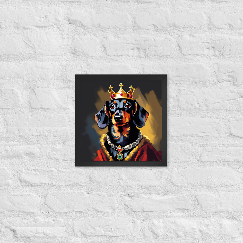 PugMug Custom Black Dachshund Framed Print