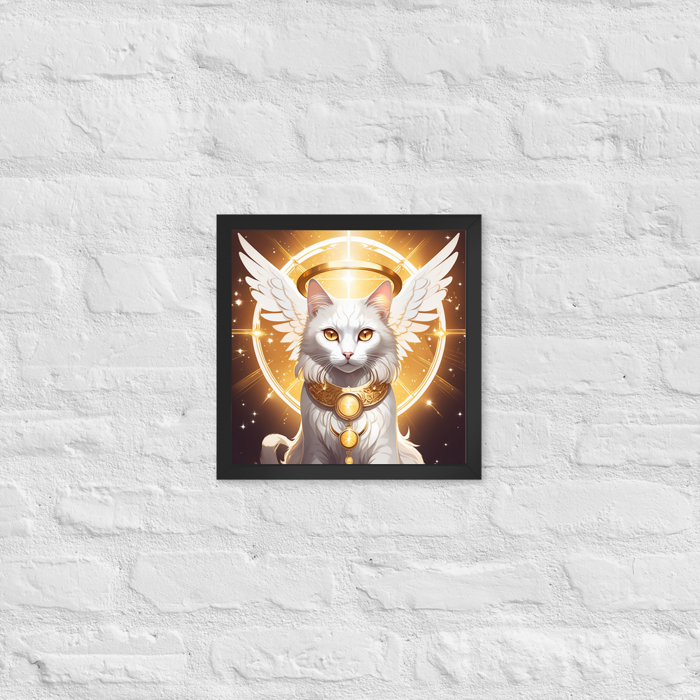 PugMug Custom White Companion Cat Framed Print