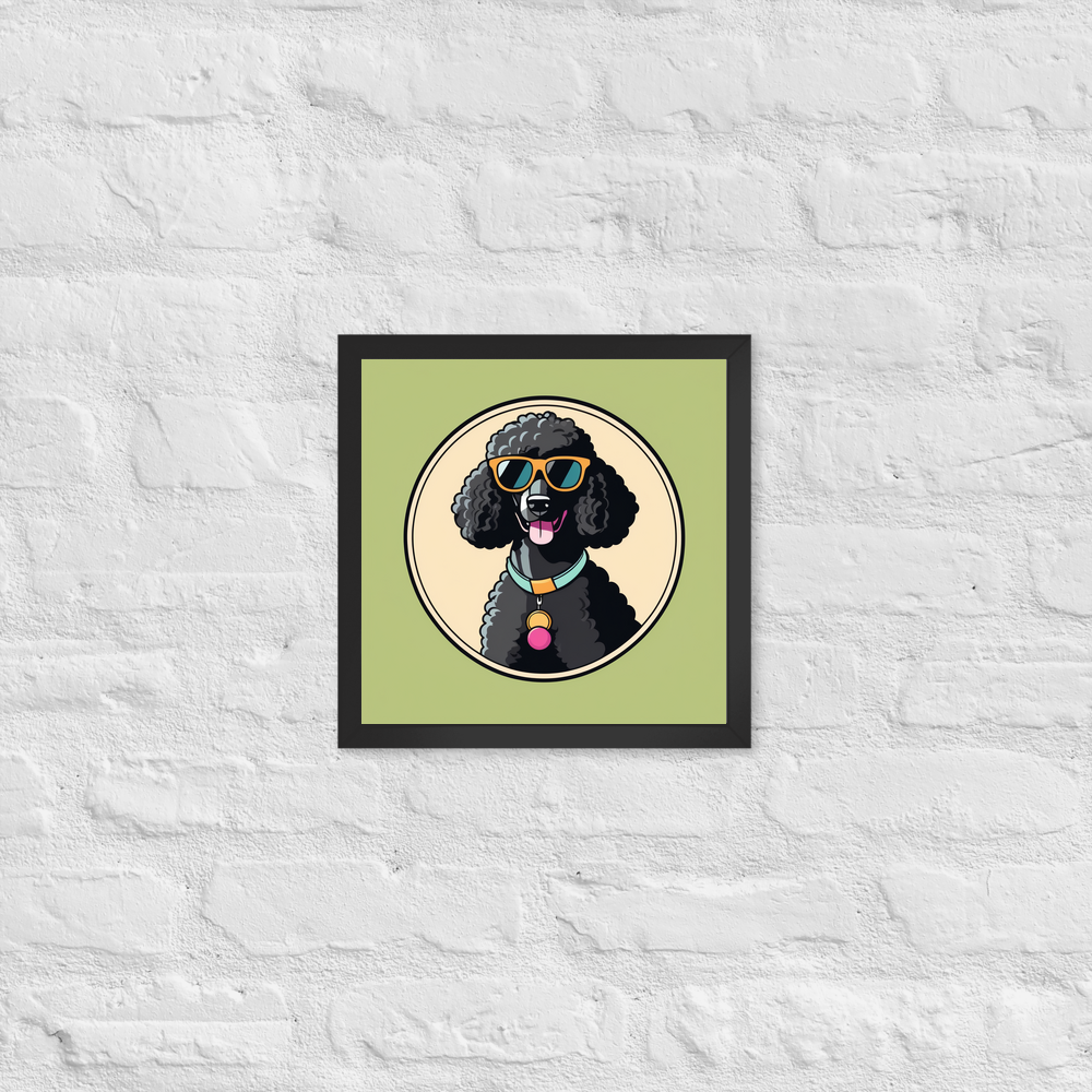 PugMug Custom Black Poodle Framed Print