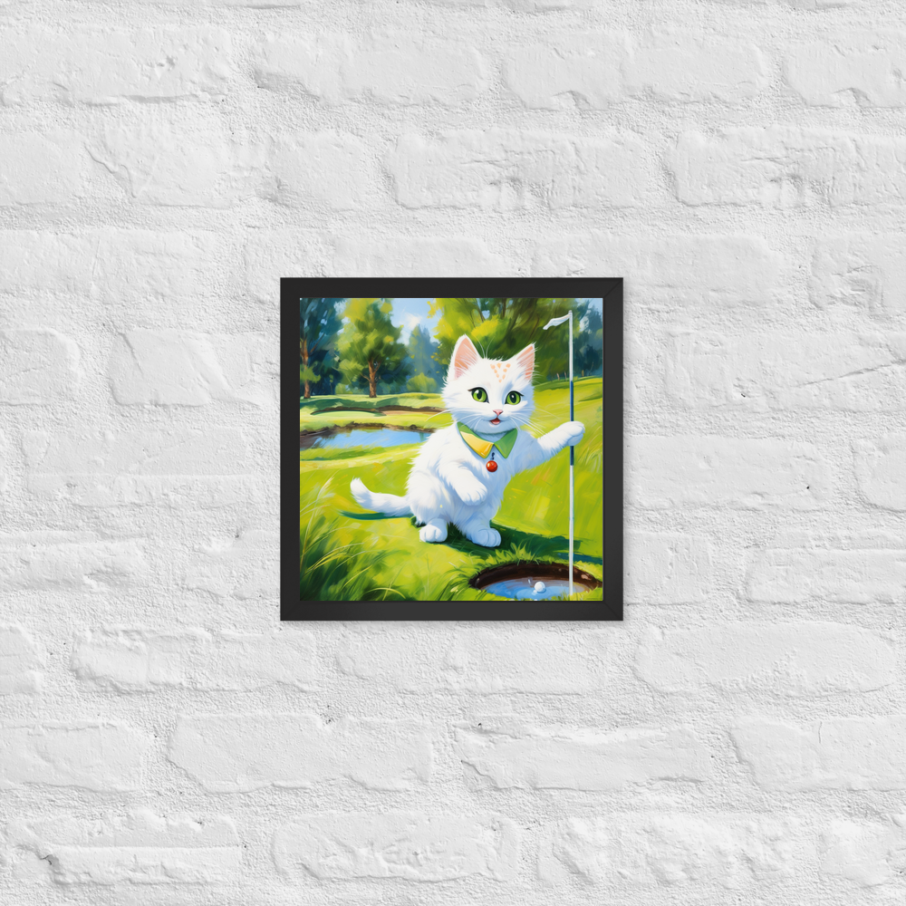 PugMug Custom White Companion Cat Framed Print