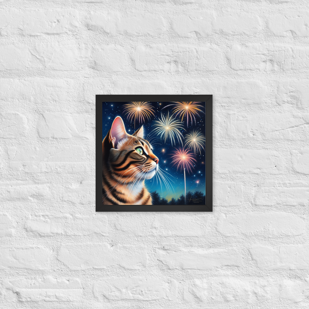 PugMug Custom Tabby Exotic Cat Framed Print