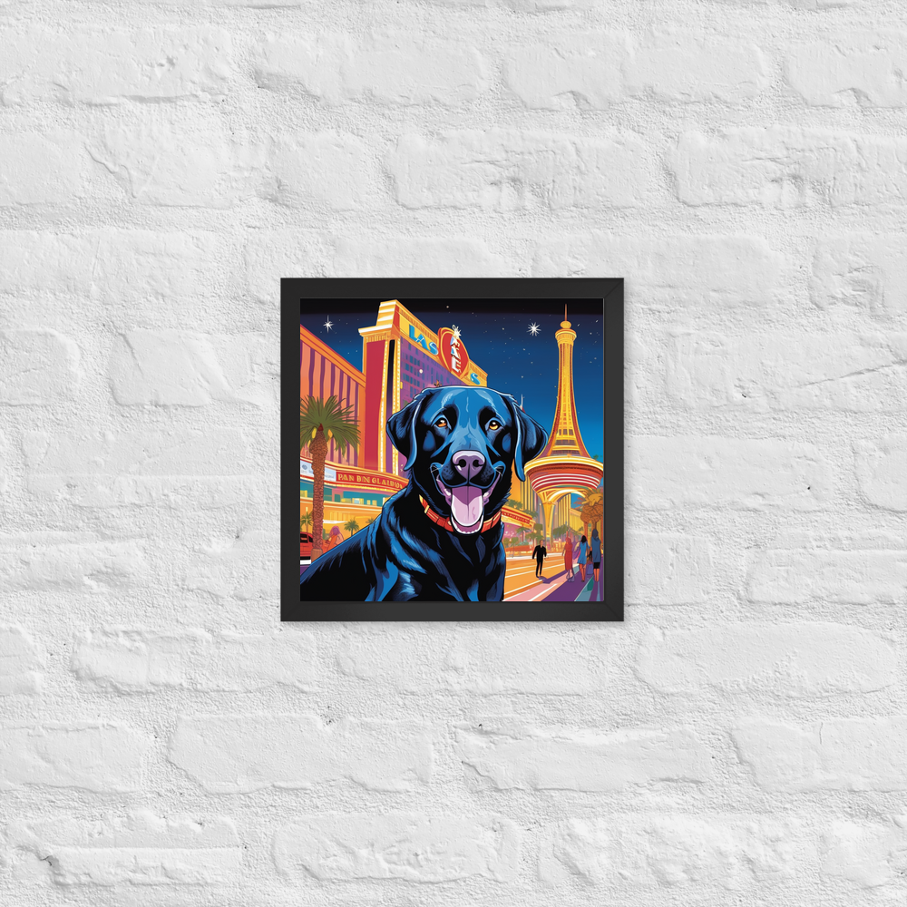 PugMug Custom Black Labrador Retriever Framed Print