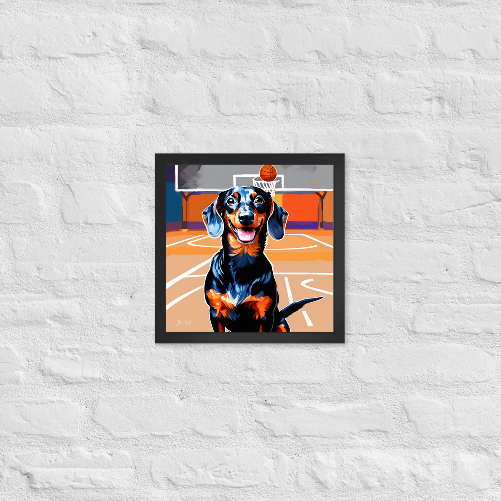 PugMug Custom Black Dachshund Framed Print