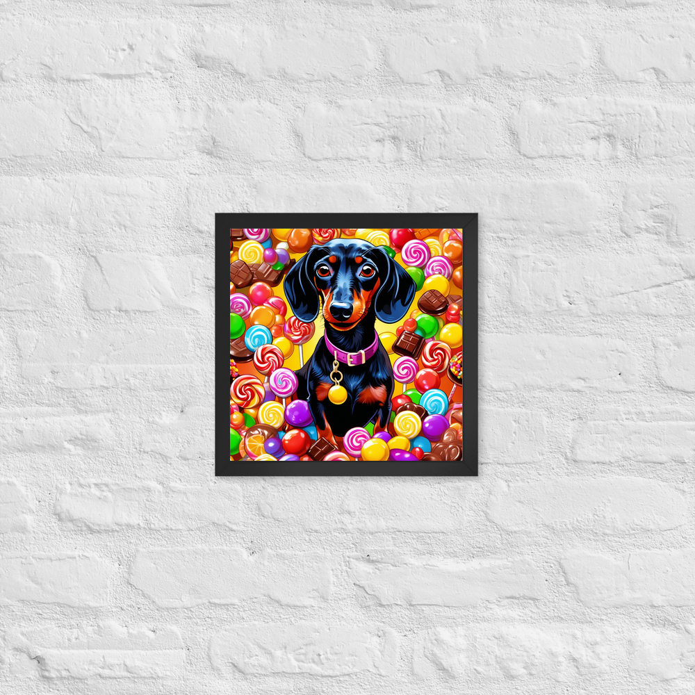 PugMug Custom Black Dachshund Framed Print