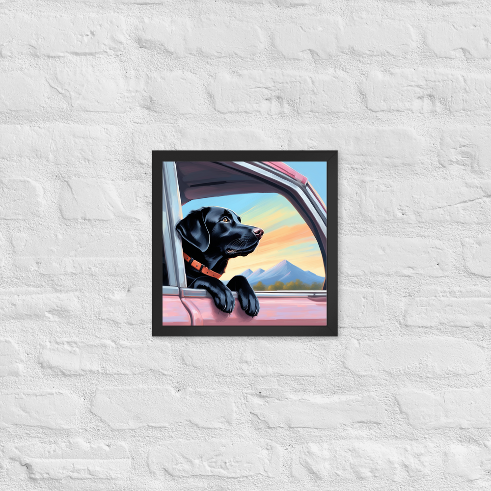 PugMug Custom Black Labrador Retriever Framed Print