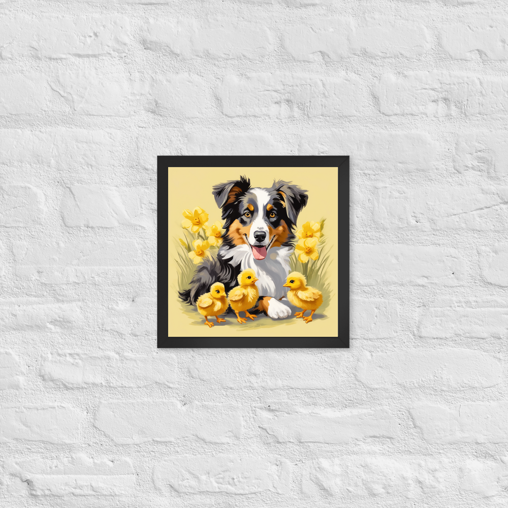 PugMug Custom Australian Shepherd Dog Framed Print