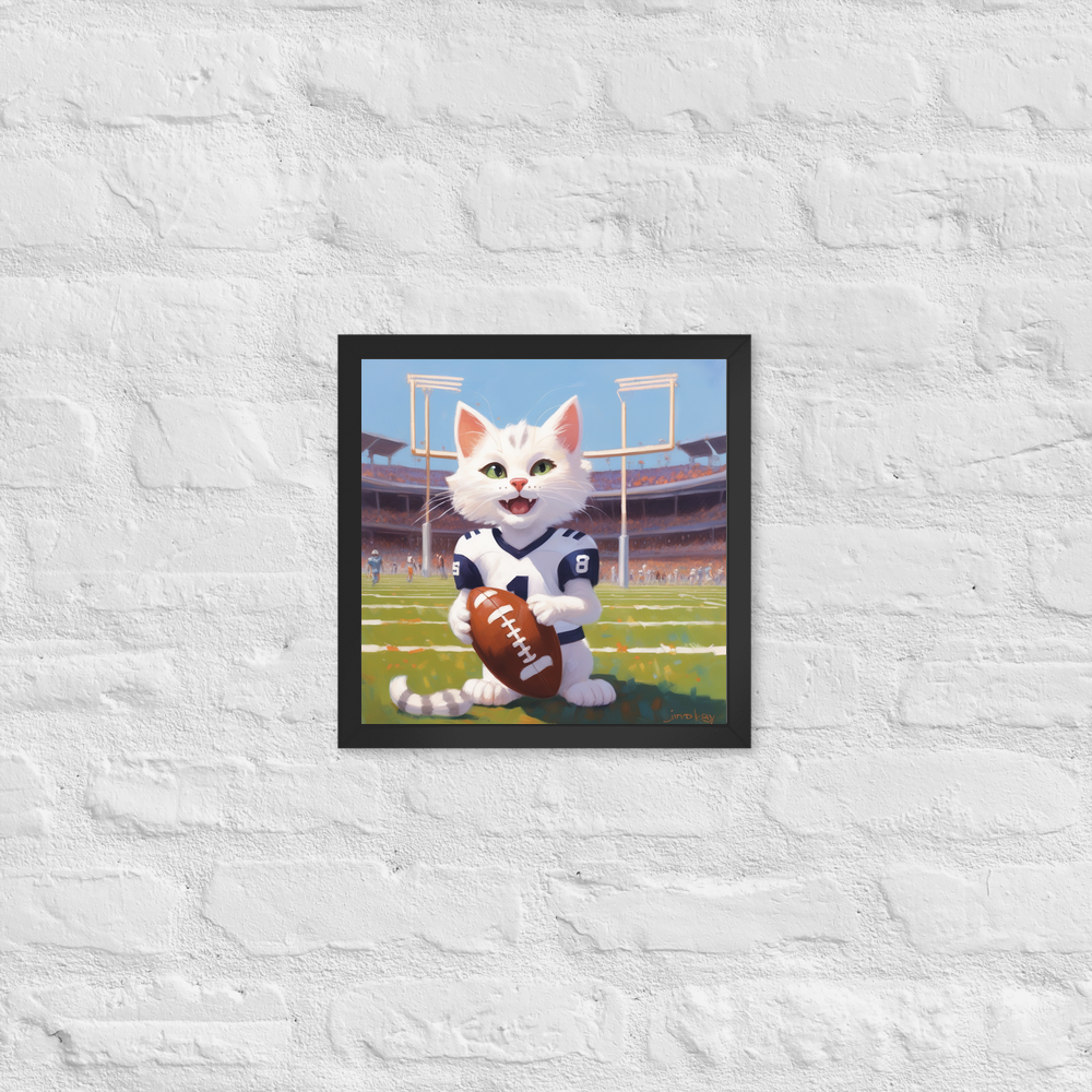 PugMug Custom White Companion Cat Framed Print