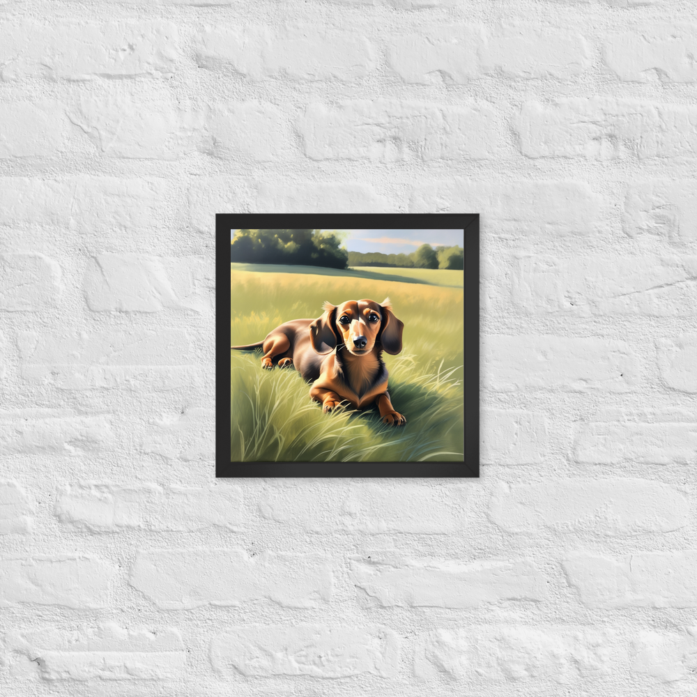 PugMug Custom Tan Dachshund Framed Print