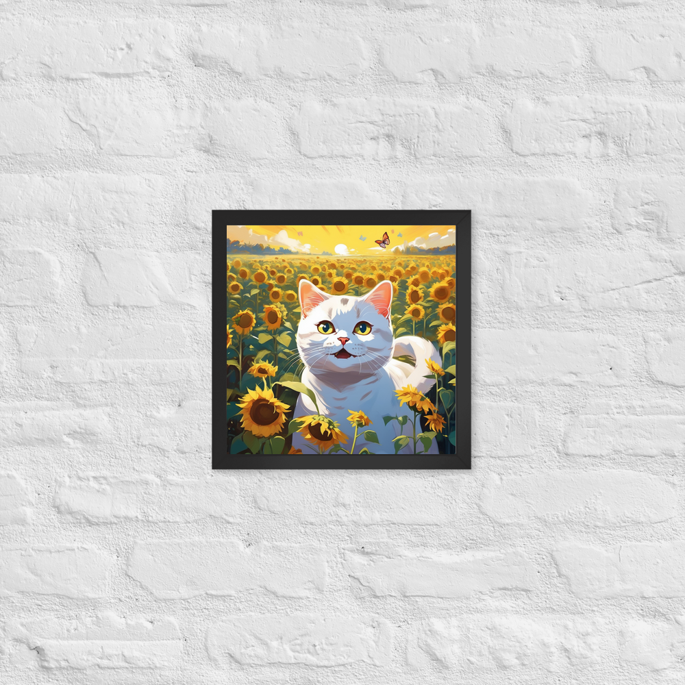 PugMug Custom White British Shorthair Cat Framed Print