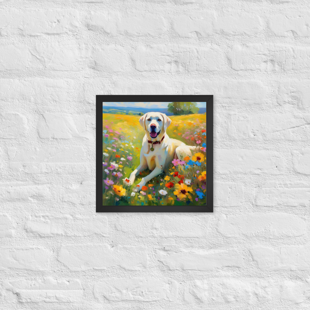 PugMug Custom White Labrador Retriever Framed Print
