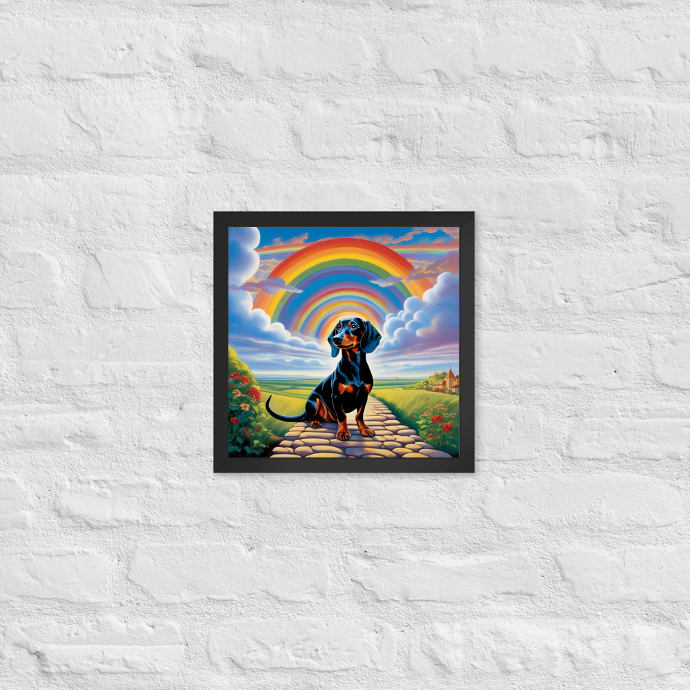 PugMug Custom Black Dachshund Framed Print