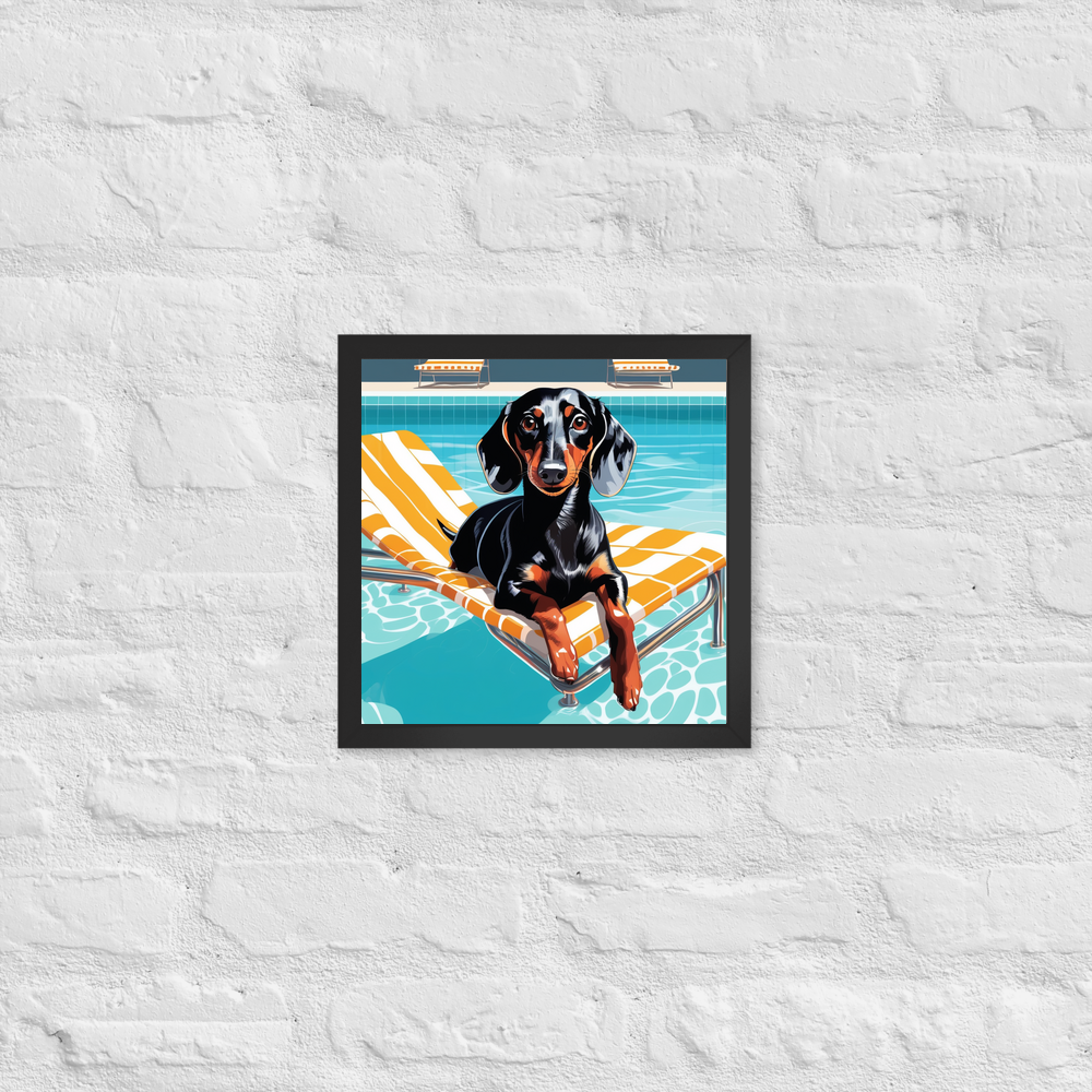 PugMug Custom Black Dachshund Framed Print