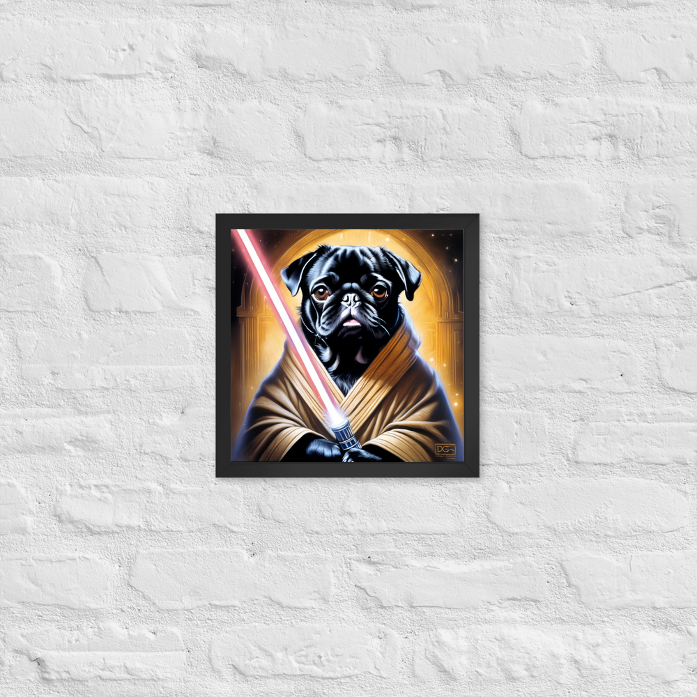 PugMug Custom Black Pug Framed Print