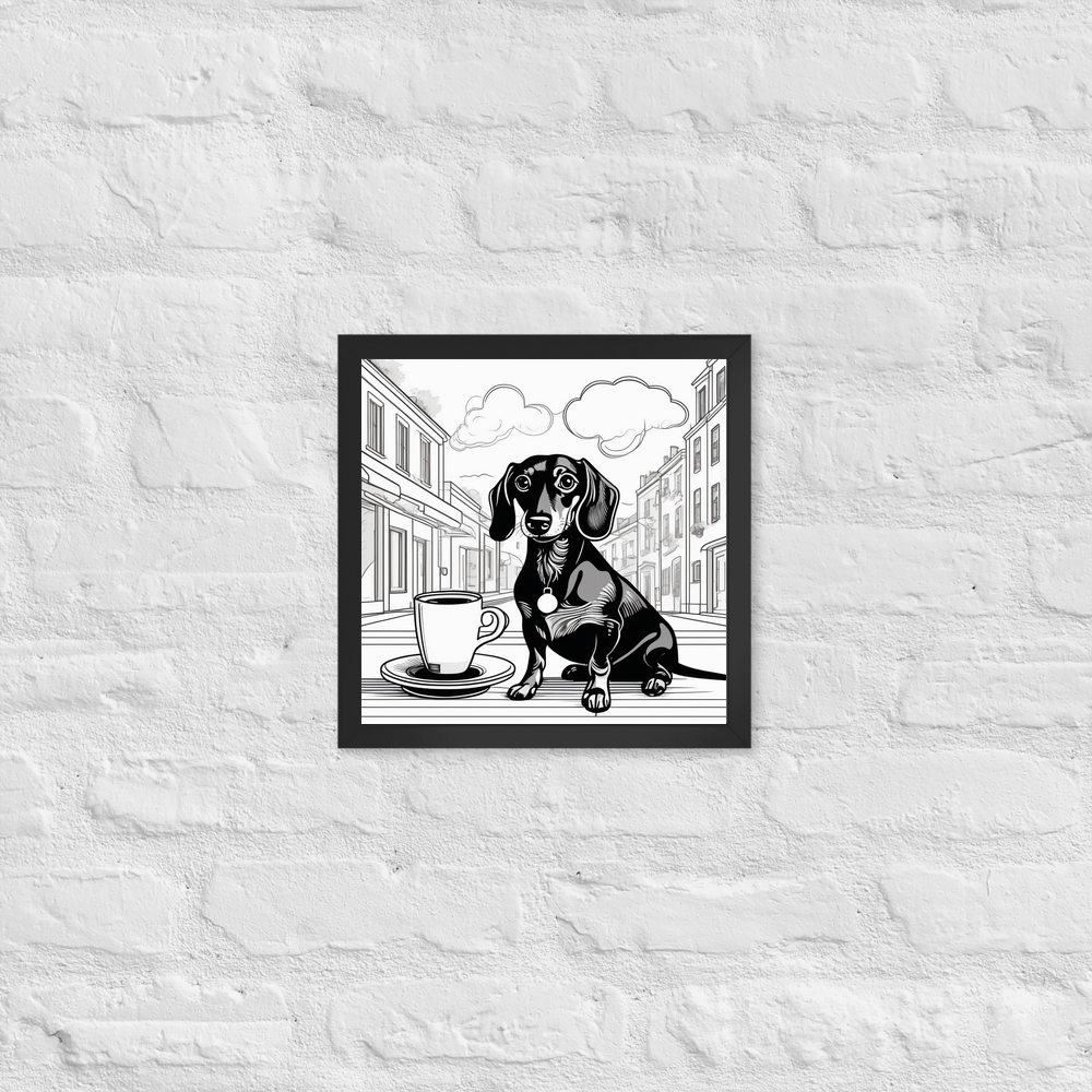 PugMug Custom Black Dachshund Framed Print