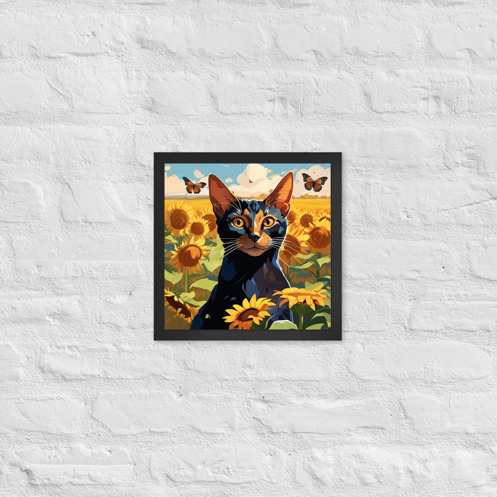 PugMug Custom Black Abyssinian Cat Framed Print