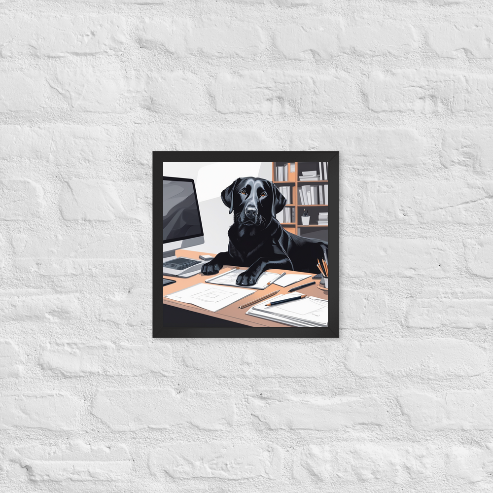 PugMug Custom Black Labrador Retriever Framed Print