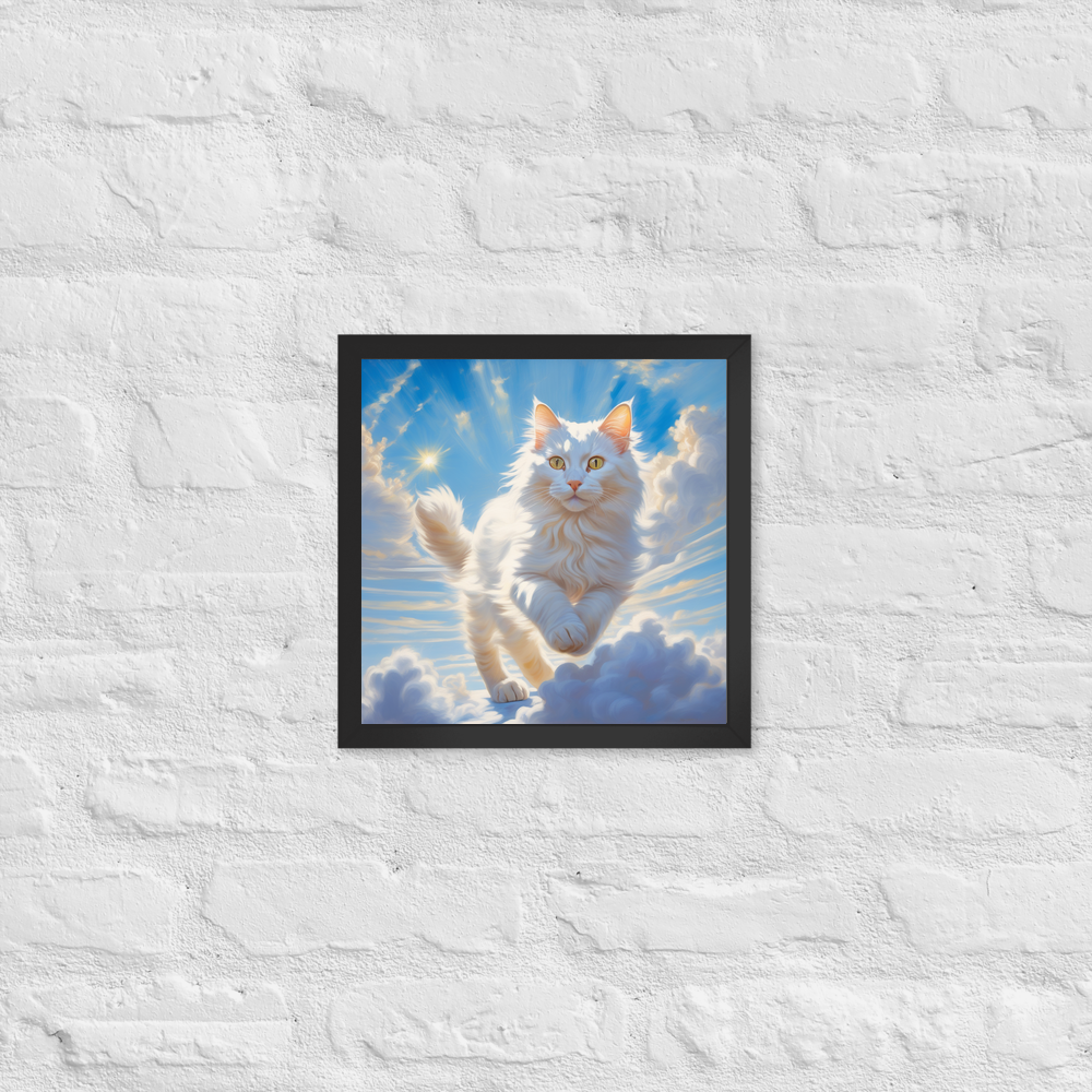 PugMug Custom White Companion Cat Framed Print
