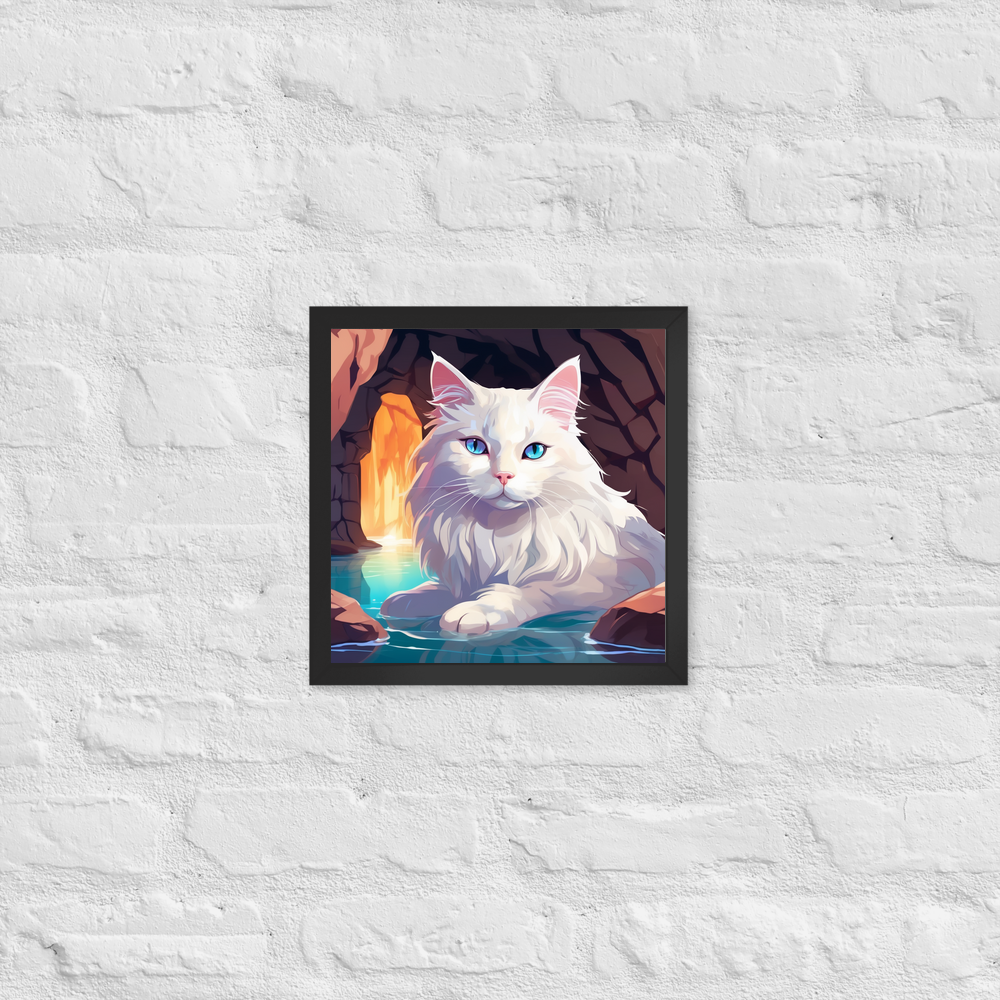 PugMug Custom White Ragdoll Cat Framed Print