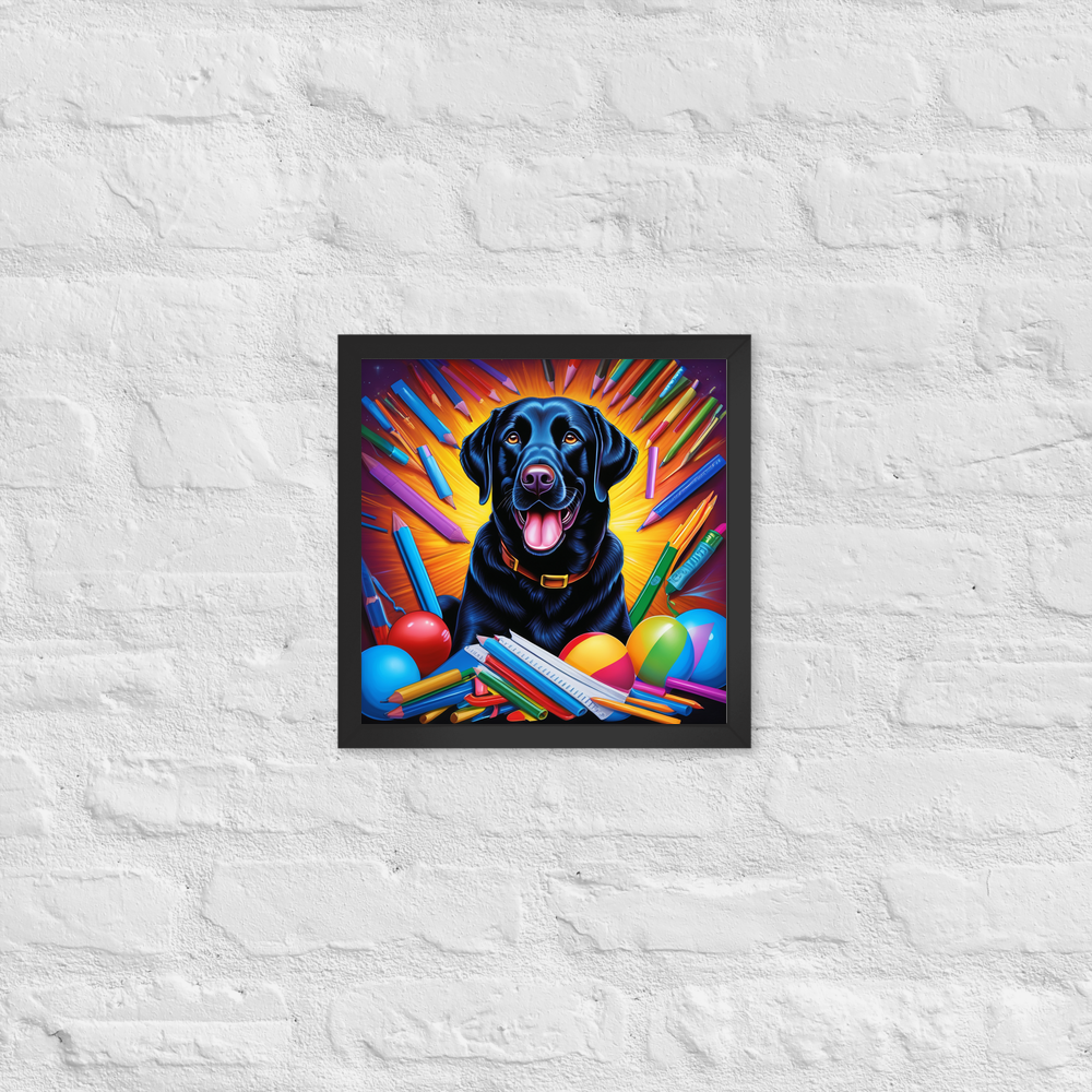 PugMug Custom Black Labrador Retriever Framed Print