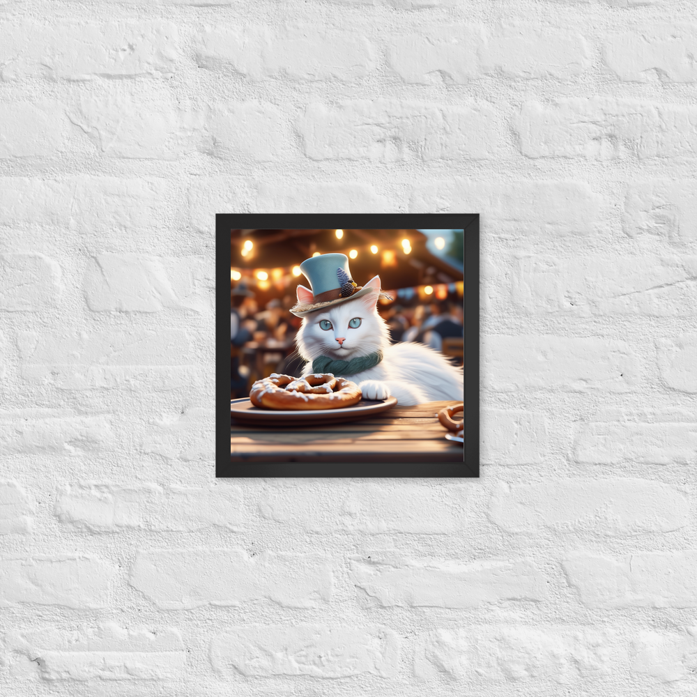 PugMug Custom White Companion Cat Framed Print