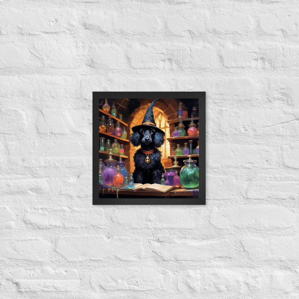 PugMug Custom Black Poodle Framed Print