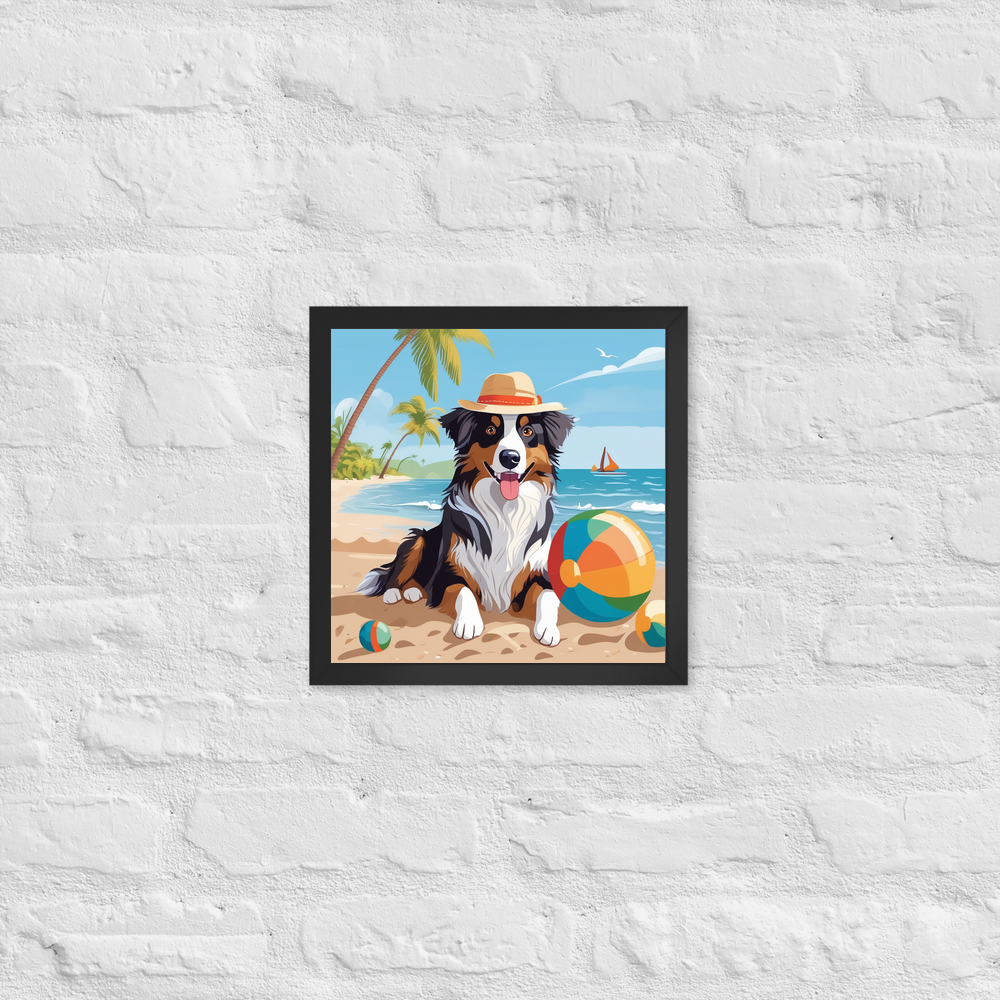 PugMug Custom Australian Shepherd Dog Framed Print