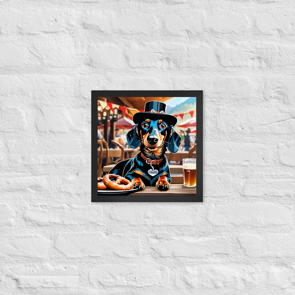 PugMug Custom Black Dachshund Framed Print