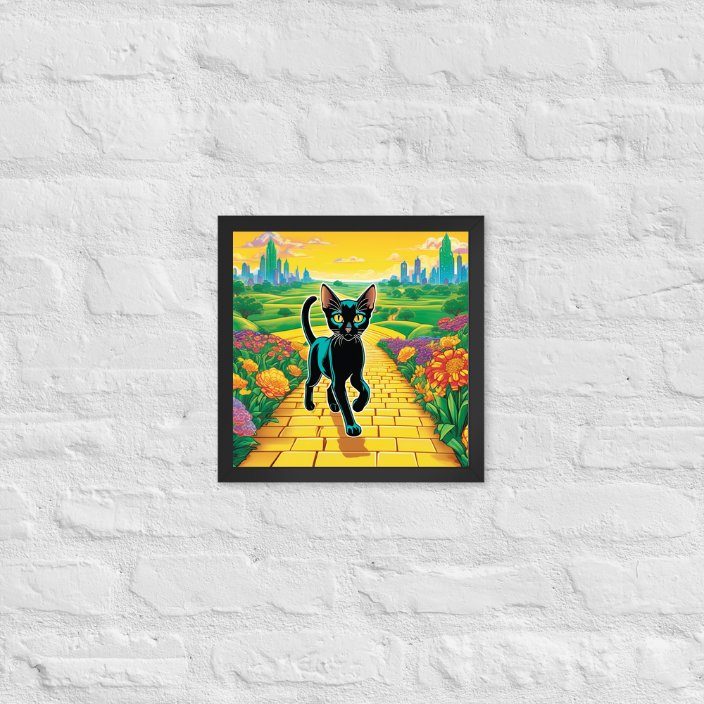 PugMug Custom Black Abyssinian Cat Framed Print