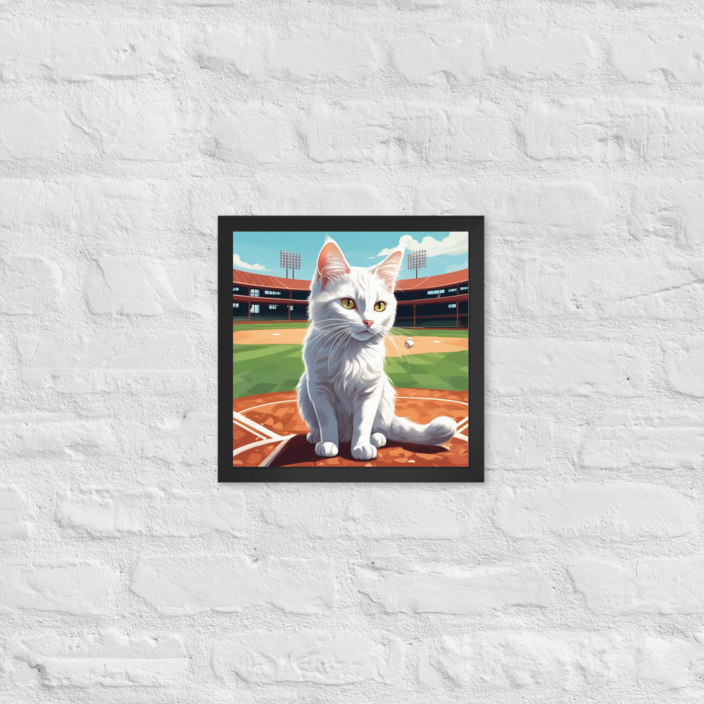 PugMug Custom White Companion Cat Framed Print