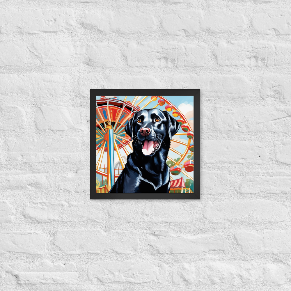 PugMug Custom Black Labrador Retriever Framed Print