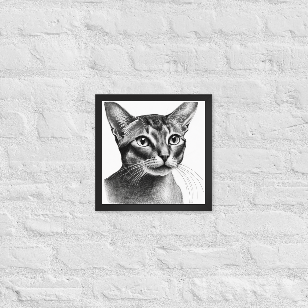 PugMug Custom Tabby Abyssinian Cat Framed Print