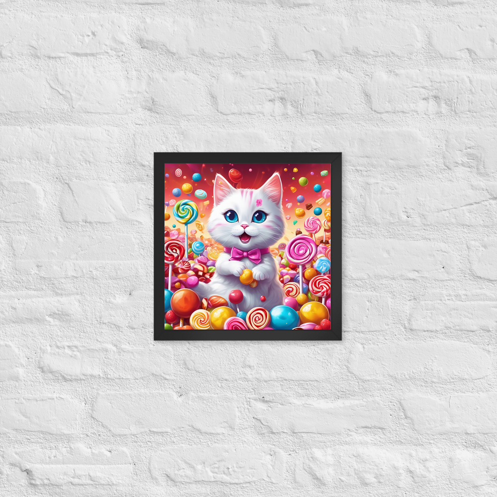 PugMug Custom White Companion Cat Framed Print