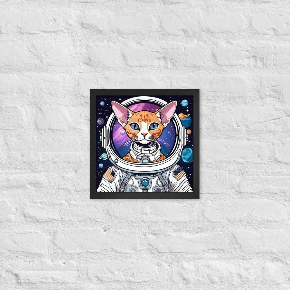 PugMug Custom Tabby Devon Rex Cat Framed Print